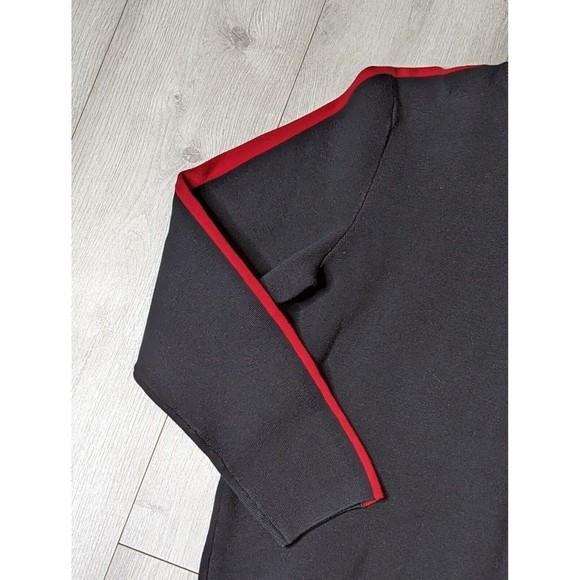 Polo Ralph Lauren Mens Black/Red Cotton 1/4 Zip Mock Neck Long Sleeve Sweater M - Picture 5 of 9